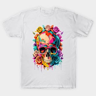 Skull and Roses Multcolor T-Shirt